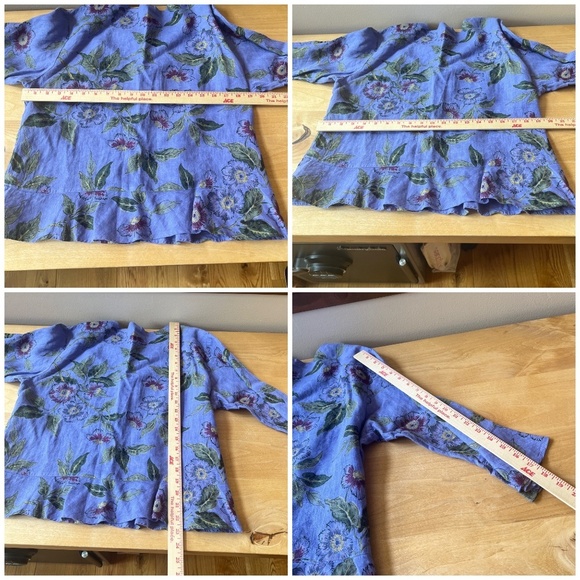 HABITAT 100% LINEN SKIRT TOP SET S/M FLORAL LAGENLOOK BREATHABLE BOHEMIAN PURPLE - Picture 7 of 11